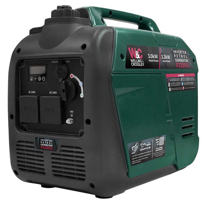 Welling & Crossley 3,200W Smart Silent Inverter Petrol Generator
